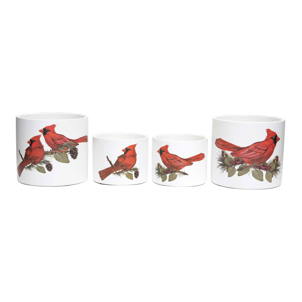POT CARDINAL DUO LARGE 5.25IN X 4.75IN CERAMIC - Click Image to Close