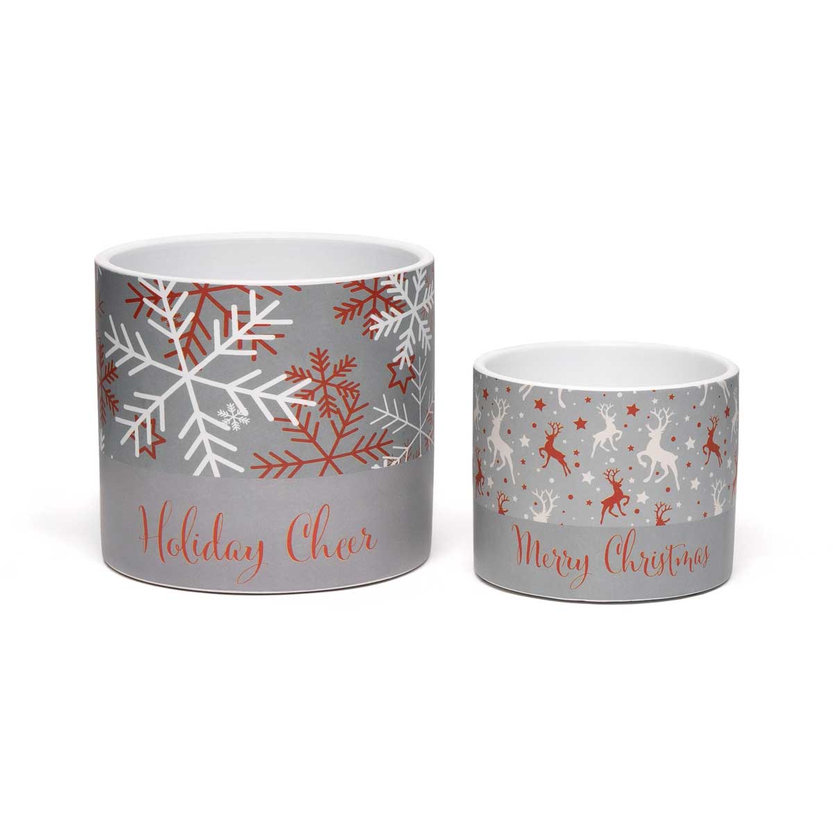 POT HOLIDAY CHEER LARGE 5.25IN X 4.75IN CERAMIC - Click Image to Close