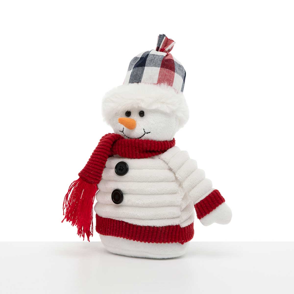 SNOWMAN WITH JACKET 5IN X 8IN WHITE/RED - Click Image to Close