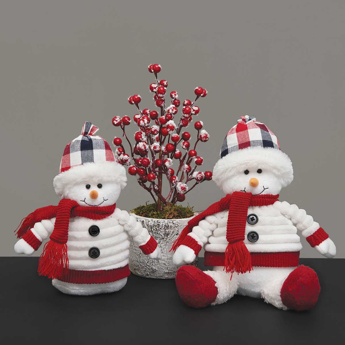 SNOWMAN WITH JACKET 5IN X 8IN WHITE/RED