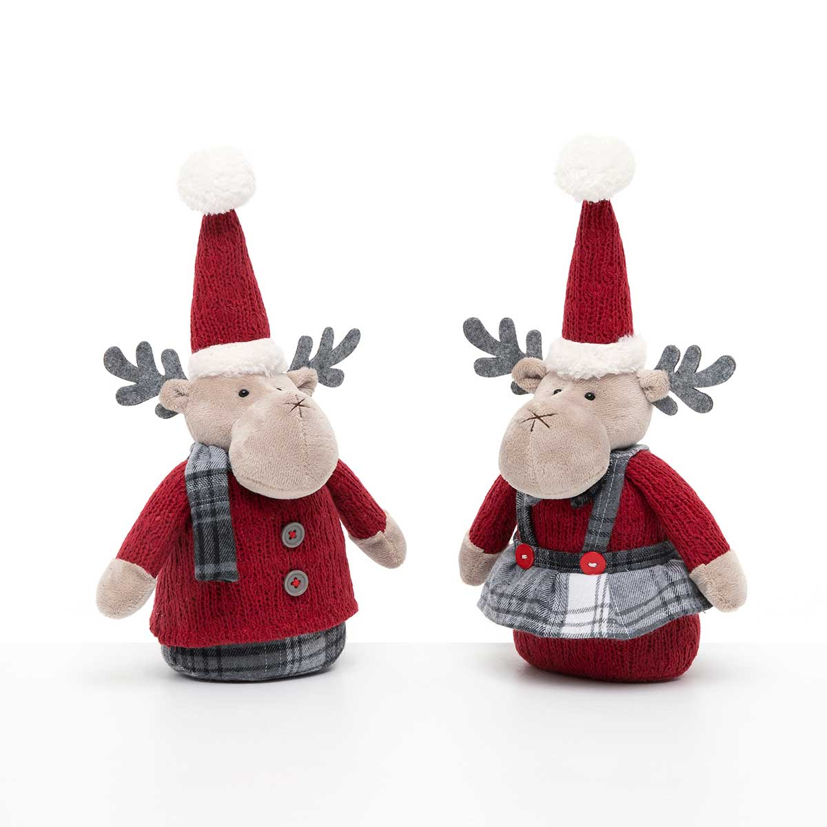 MOOSE COUPLE 2 ASSORTED 7IN X 4.5IN X 12IN GY/RED/TAN - Click Image to Close