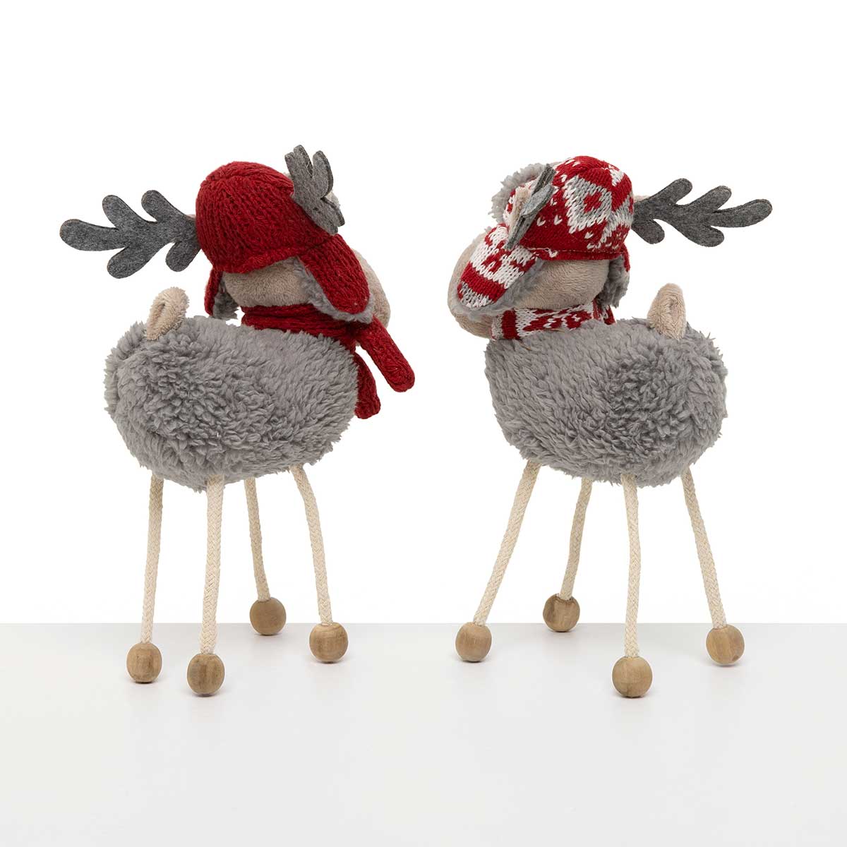 MOOSE 4 WIRED LEGS 2 ASSORTED 4IN X 6IN X 8.5IN GREY/CREAM/RED
