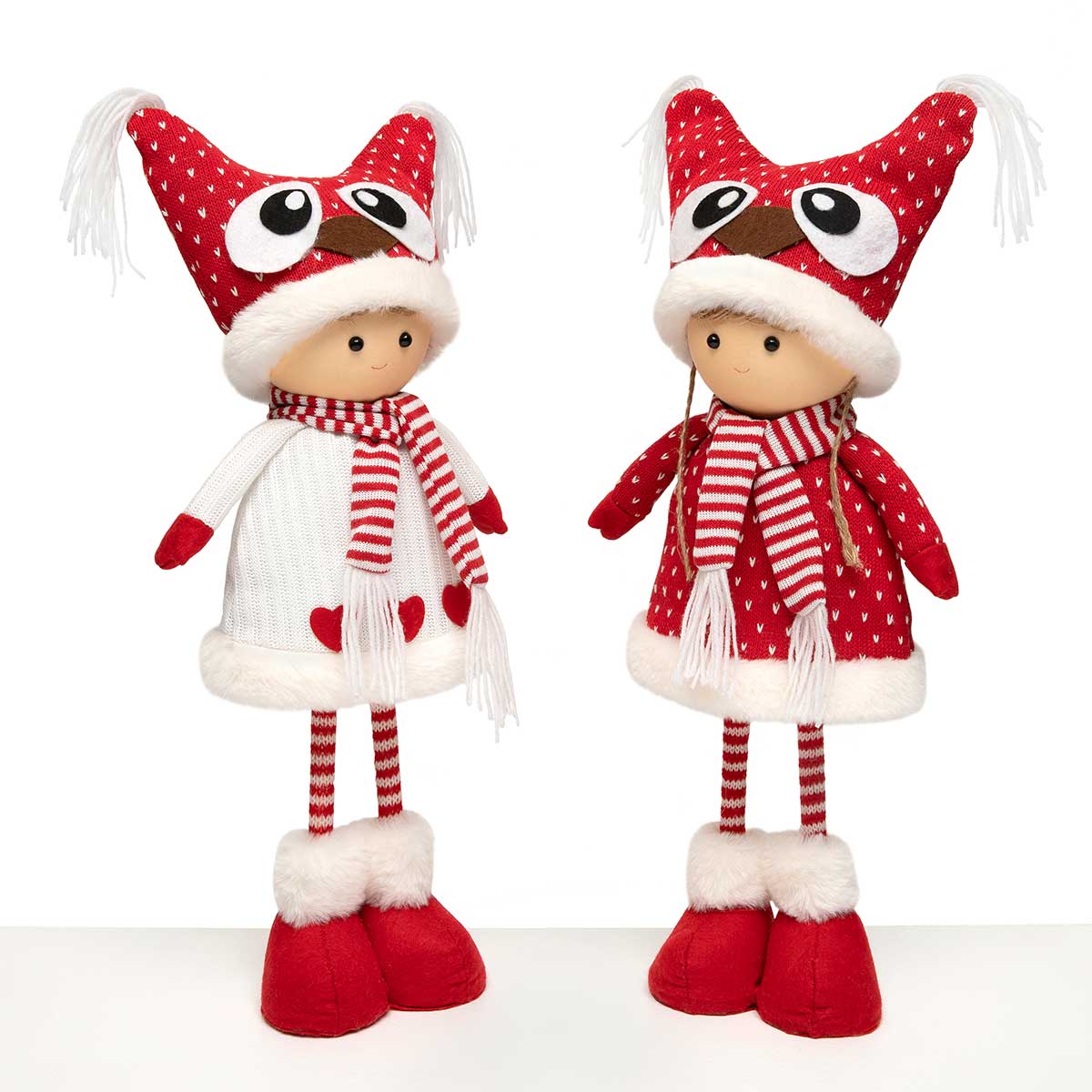 KID OWL HAT STANDING 2ASSORTED 7IN X 4.5IN X 19IN RED/WHITE - Click Image to Close