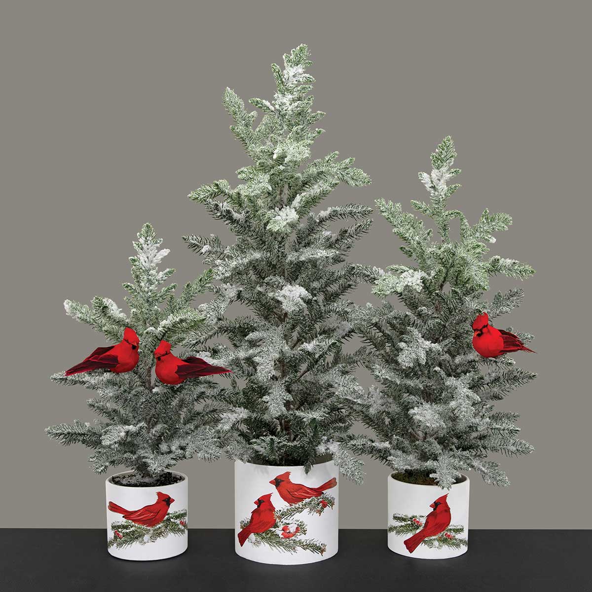 POT CARDINAL 2 ASSORTED SMALL 3.75IN X 3.5IN WHITE/RED/GREEN - Click Image to Close
