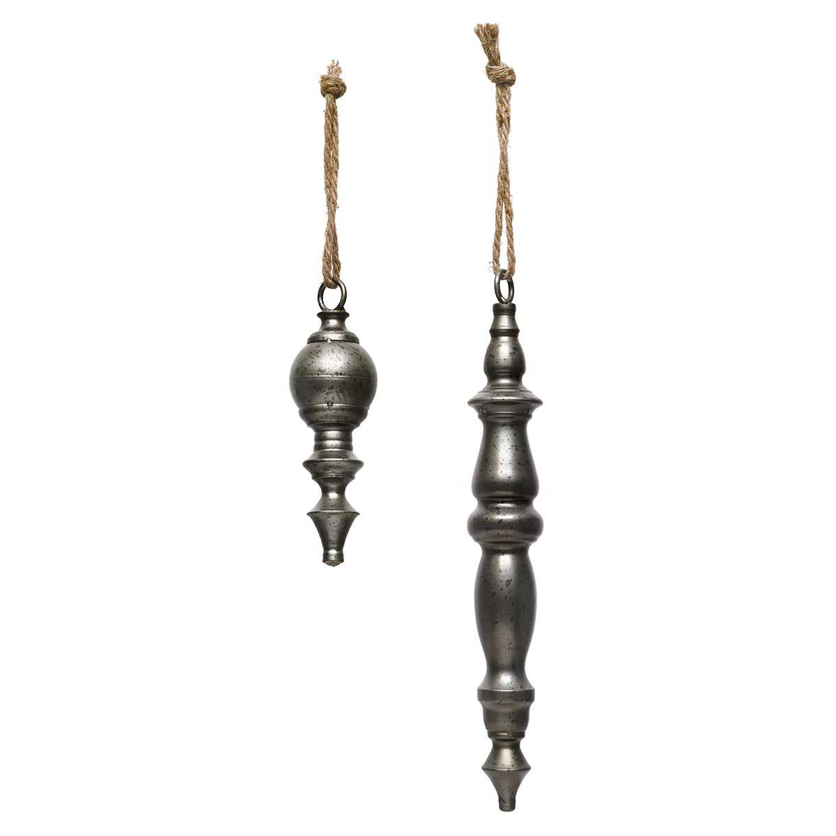 ORNAMENT HANGING FINIAL LARGE 2.5IN X 16IN PEWTER METAL
