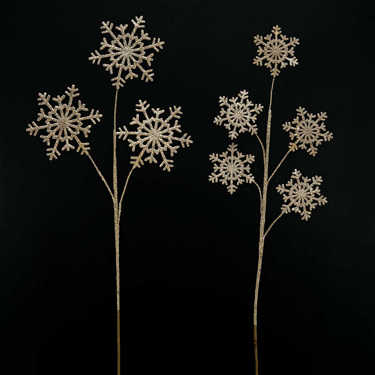 SNOWFLAKE SPRAY CHAMPAGNE WITH GLITTER SMALL FLAKES - Click Image to Close
