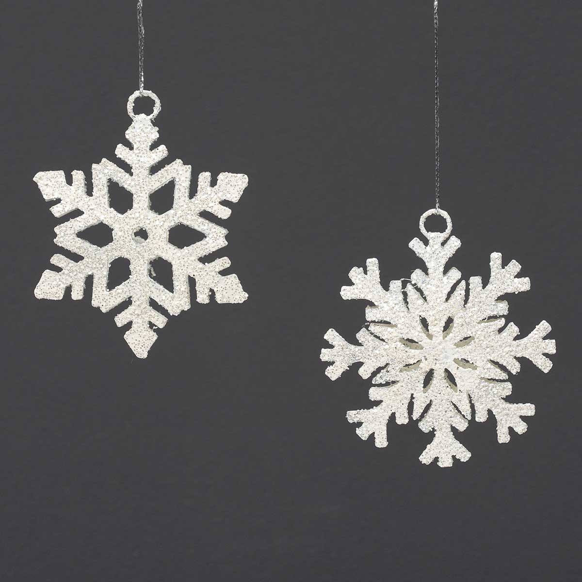 ORNAMENT SNOWFLAKE 2 ASSORTED SMALL 3IN X .5IN X 3IN METAL - Click Image to Close
