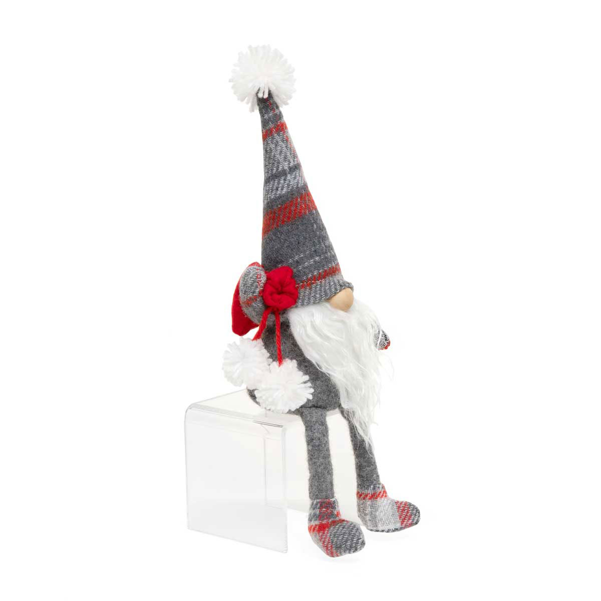 b50 GNOME CARDINAL PLAID WITH LEGS 4INX2.5INX11.5IN POLYESTER