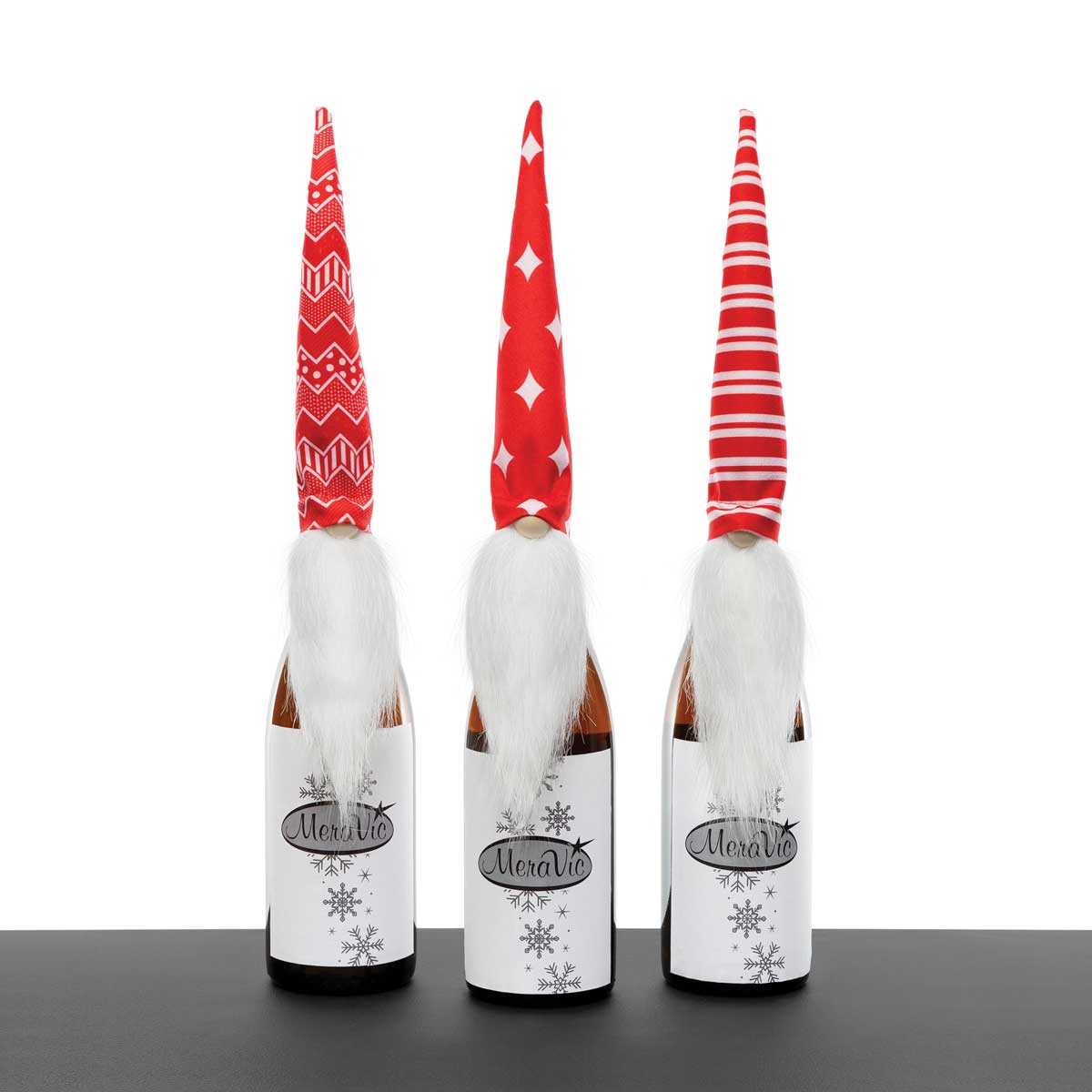 b50 BOTTLE TOPPER JOLLY 3 ASSORTED 3IN X 15IN POLYESTER - Click Image to Close