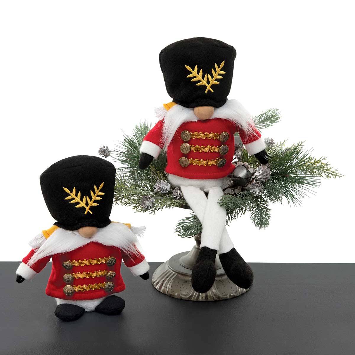 b50 GNOME NUTCRACKER WITH LEGS RE/WHITE 6INX3INX15IN POLYESTER - Click Image to Close