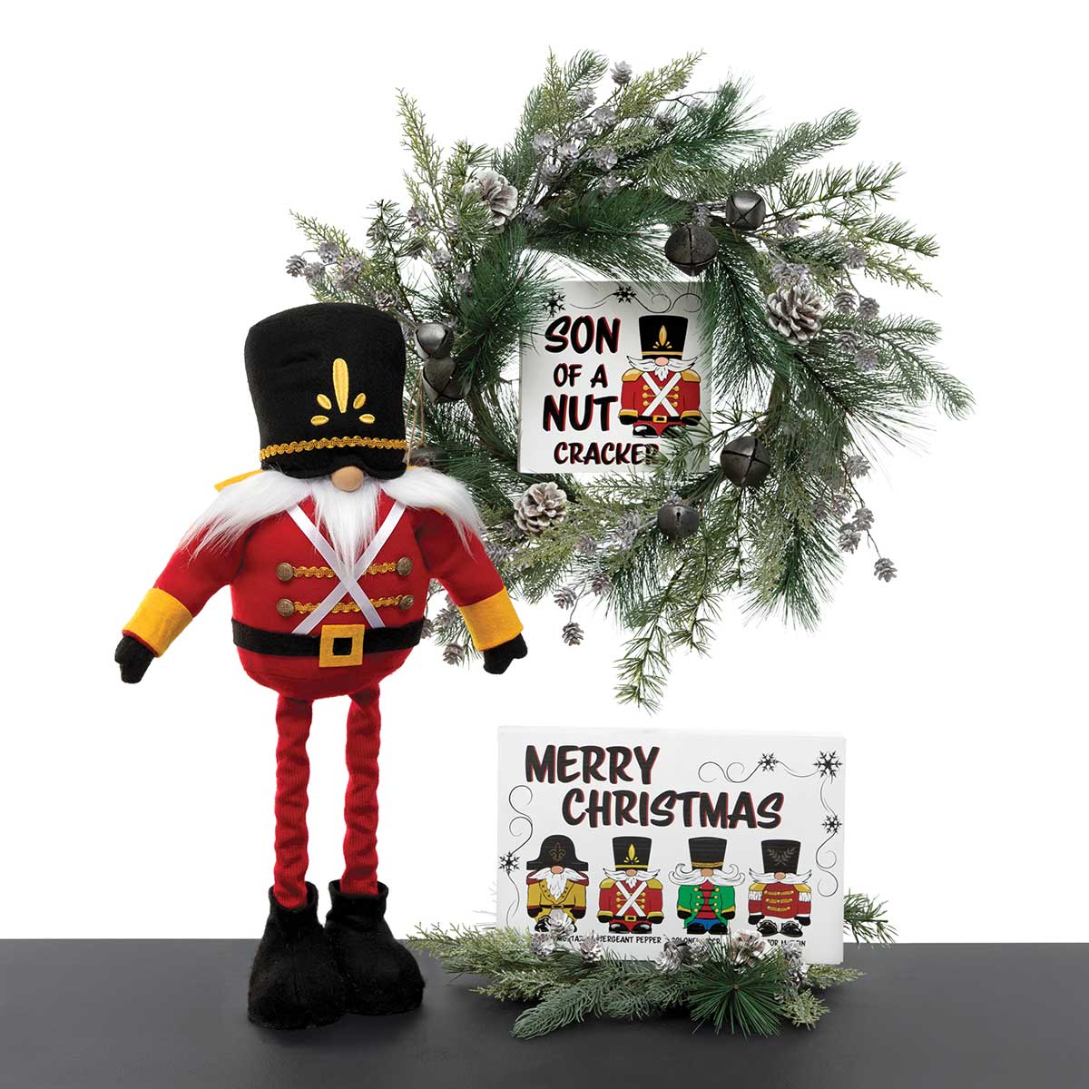 b50 BLOCK MERRY CHRISTMAS NUTCRACKER 12IN X 1IN X 8IN - Click Image to Close
