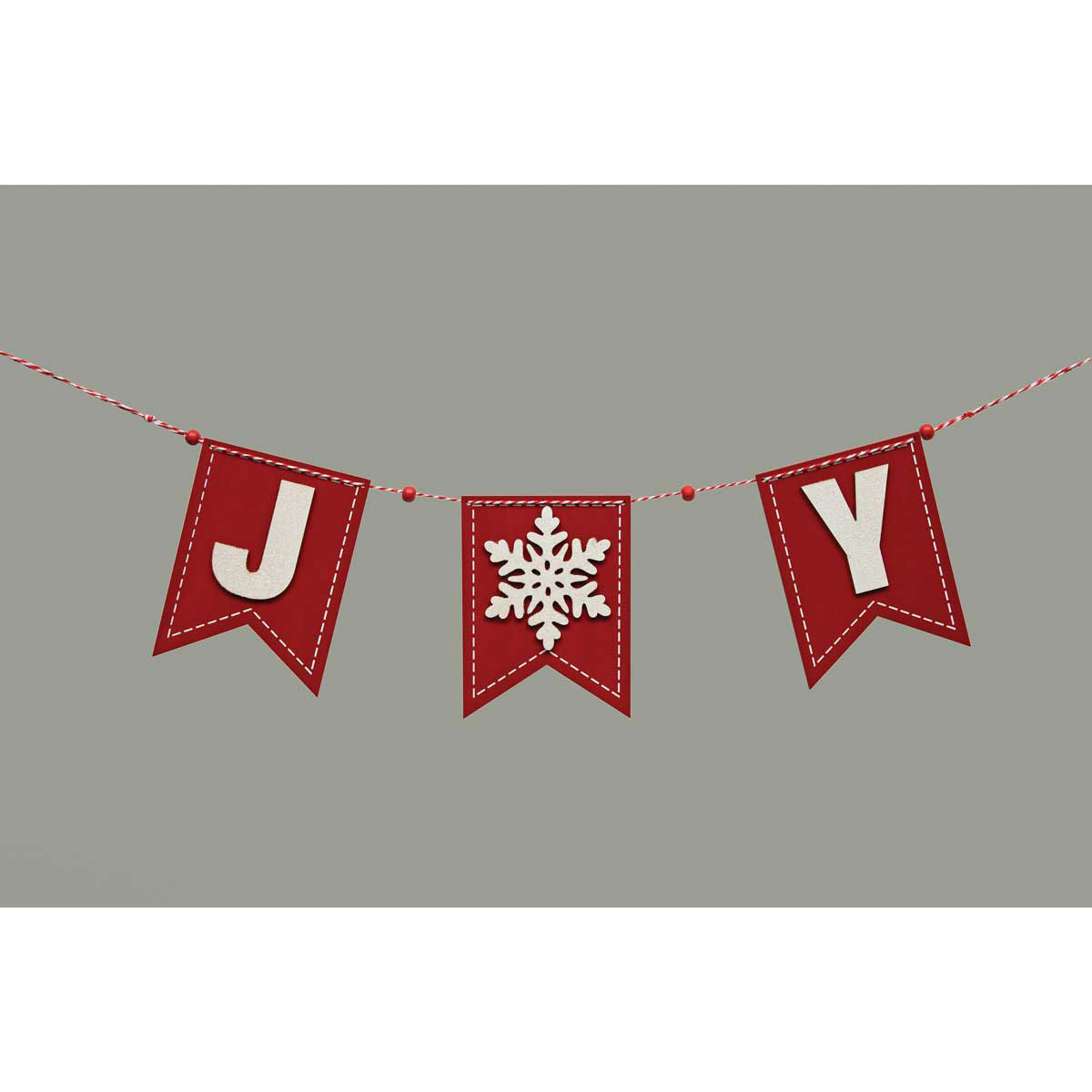 BANNER JOY/SNOWFLAKE 29.5IN X .25IN X 6IN WOOD - Click Image to Close