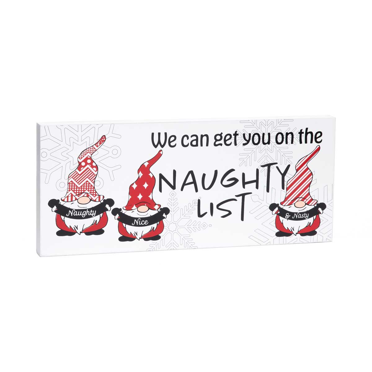 b50 BLOCK NAUGHTY LIST GNOME 12IN X .75IN X 5IN - Click Image to Close
