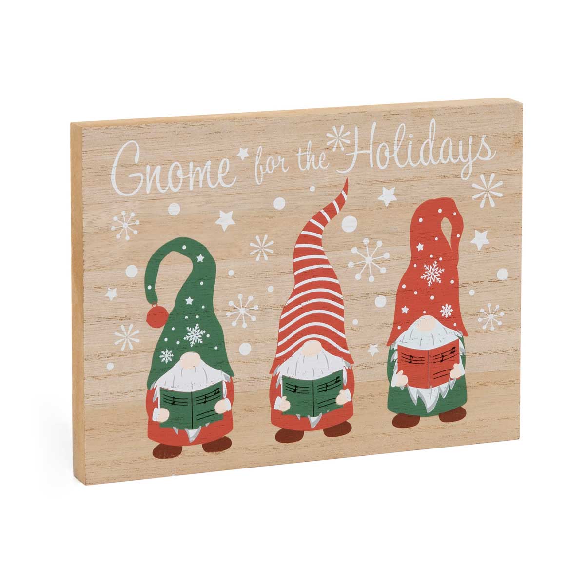 b50 BLOCK ALPINE GNOME HOLIDAYS 8IN X .75IN X 5.75IN WOOD - Click Image to Close