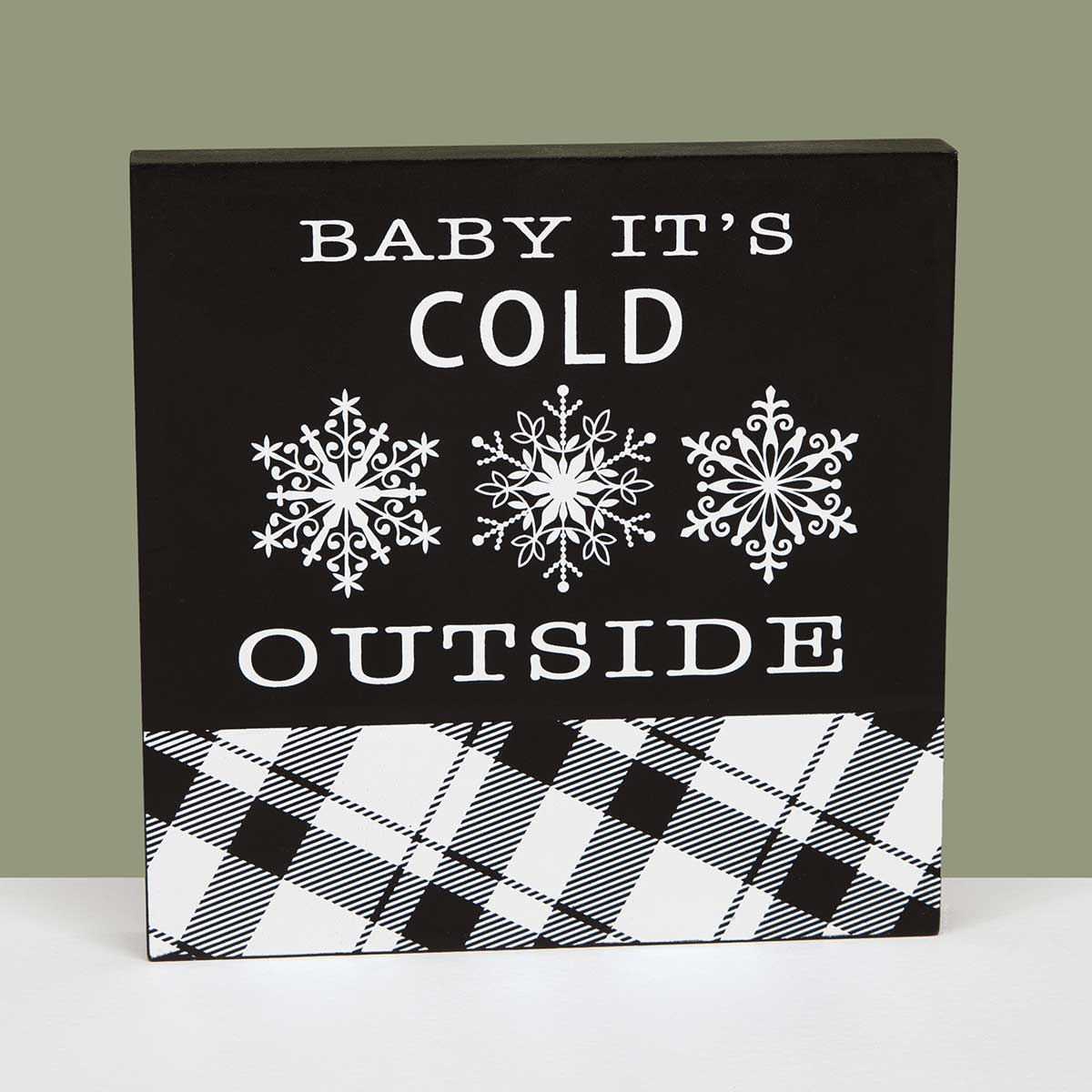 BLOCK BABY ITS COLD OUTSIDE 7IN X .75IN X 7IN WOOD - Click Image to Close