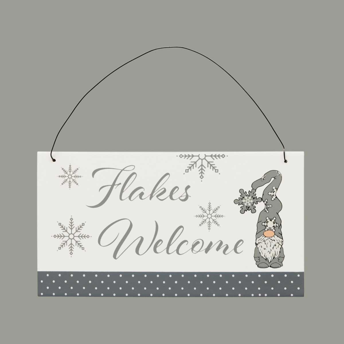b50 SIGN FLAKES WELCOME GNOME 8IN X .25IN X 4.25IN