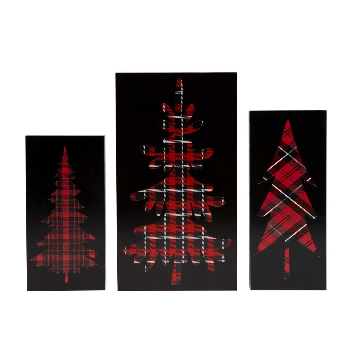 BLOCK PLAID TREE SMALL 5.25IN X 1IN X 10.25IN - Click Image to Close