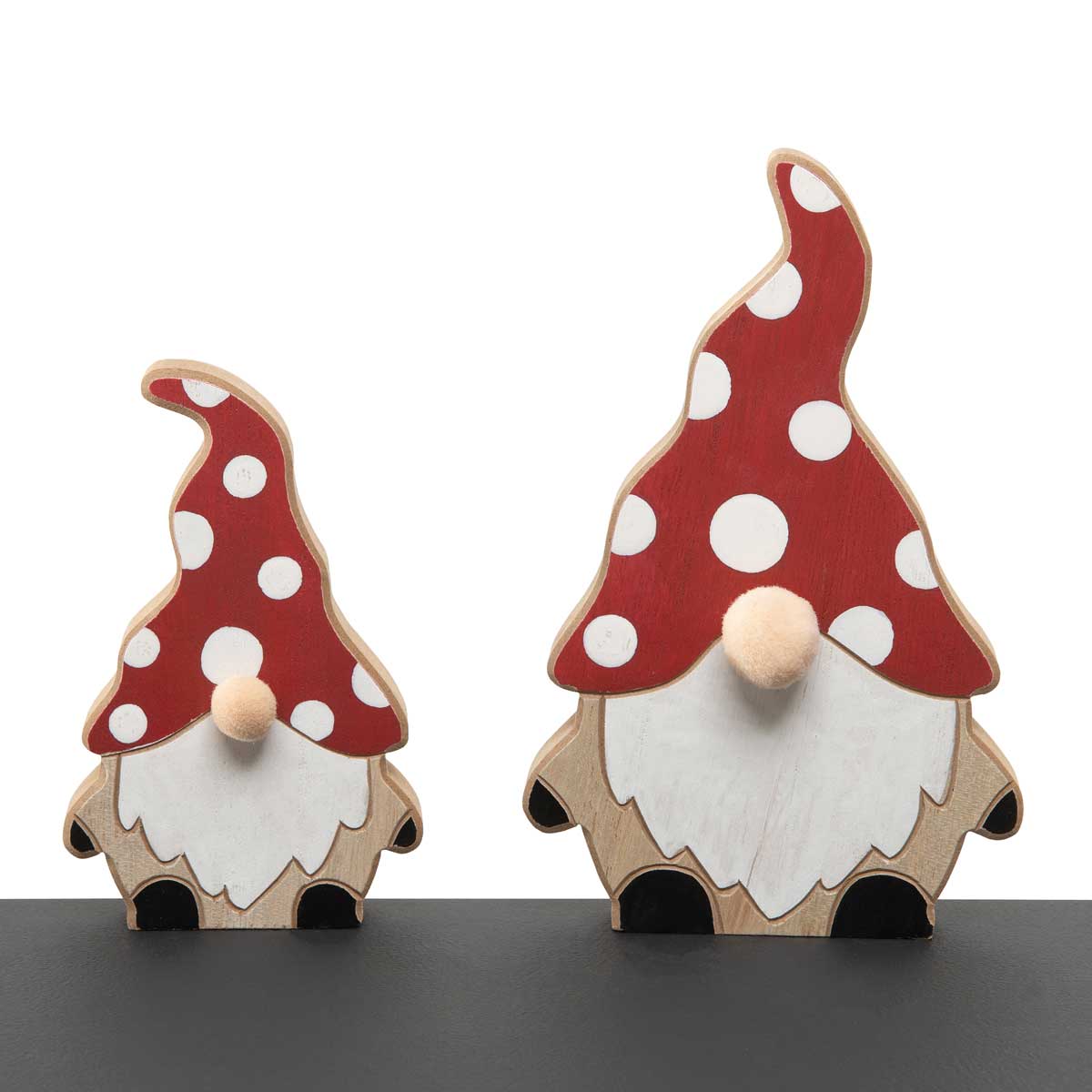 b50 SIT-A-BOUT GNOME POLKA DOT SMALL 3.25IN X.75IN X 5.25IN WOOD - Click Image to Close