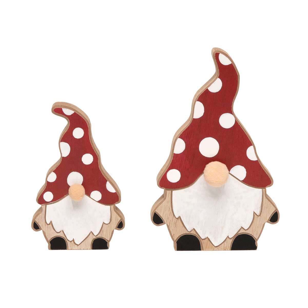 b50 SIT-A-BOUT GNOME POLKA DOT SMALL 3.25IN X.75IN X 5.25IN WOOD