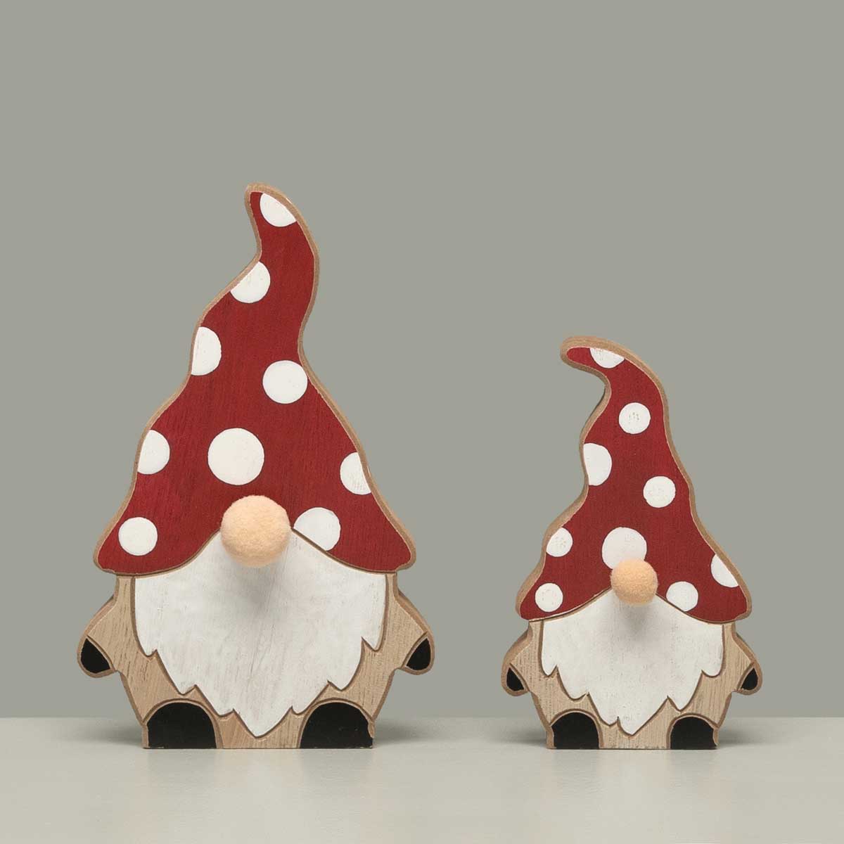 b50 SIT-A-BOUT GNOME POLKA DOT SMALL 3.25IN X.75IN X 5.25IN WOOD - Click Image to Close
