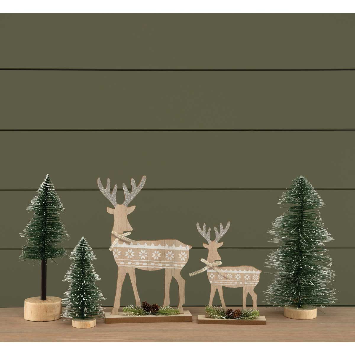 SIT-A-BOUT DEER WHITE SMALL 7IN X 2IN X 11.75IN WOOD