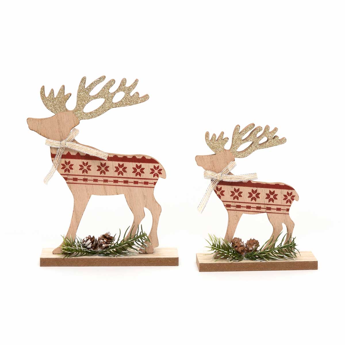 SIT-A-BOUT DEER RED LARGE 6IN X 1.5IN X 7.5IN WOOD
