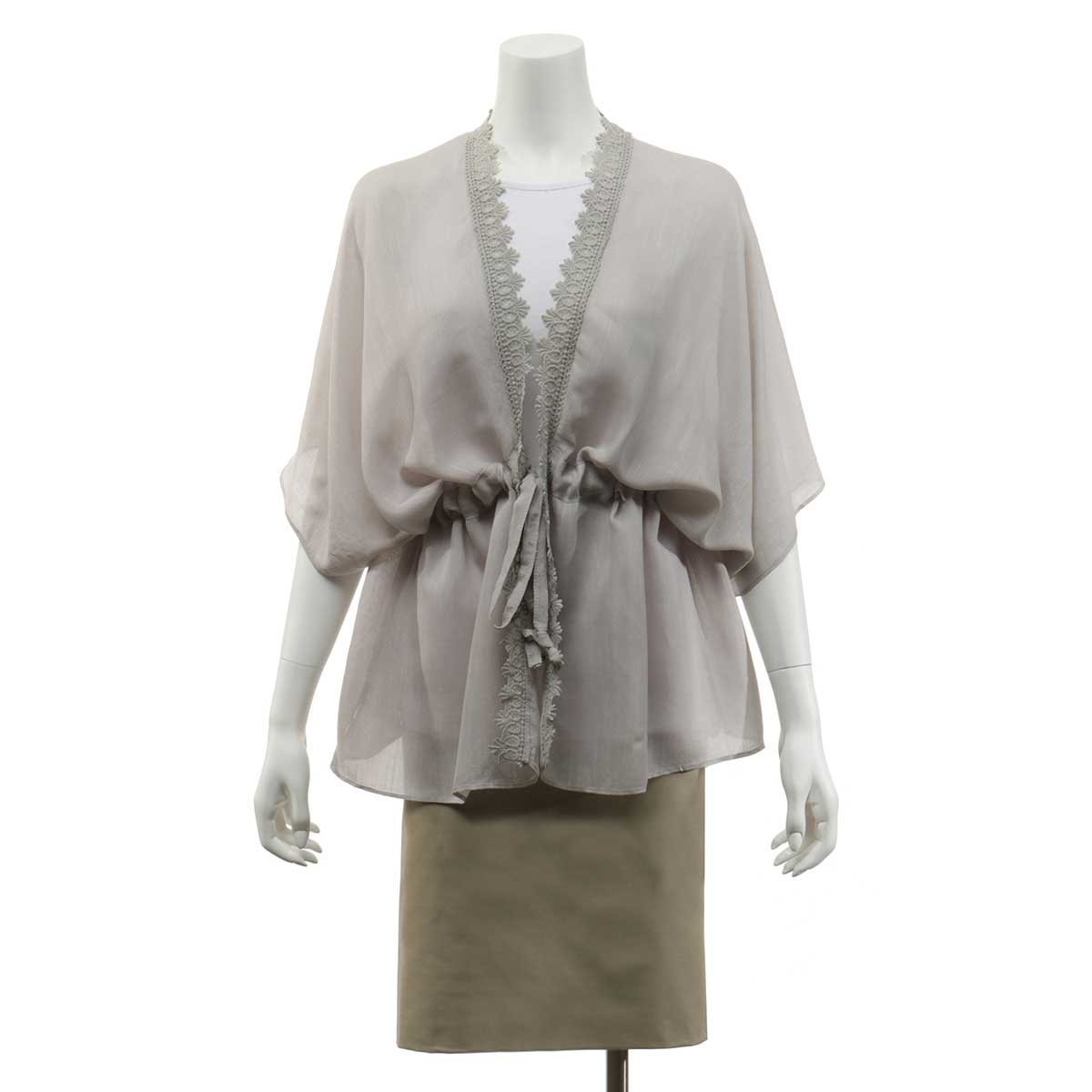 Grey Tunic with Lace and Adjustable Tie 36"x26" 50sp