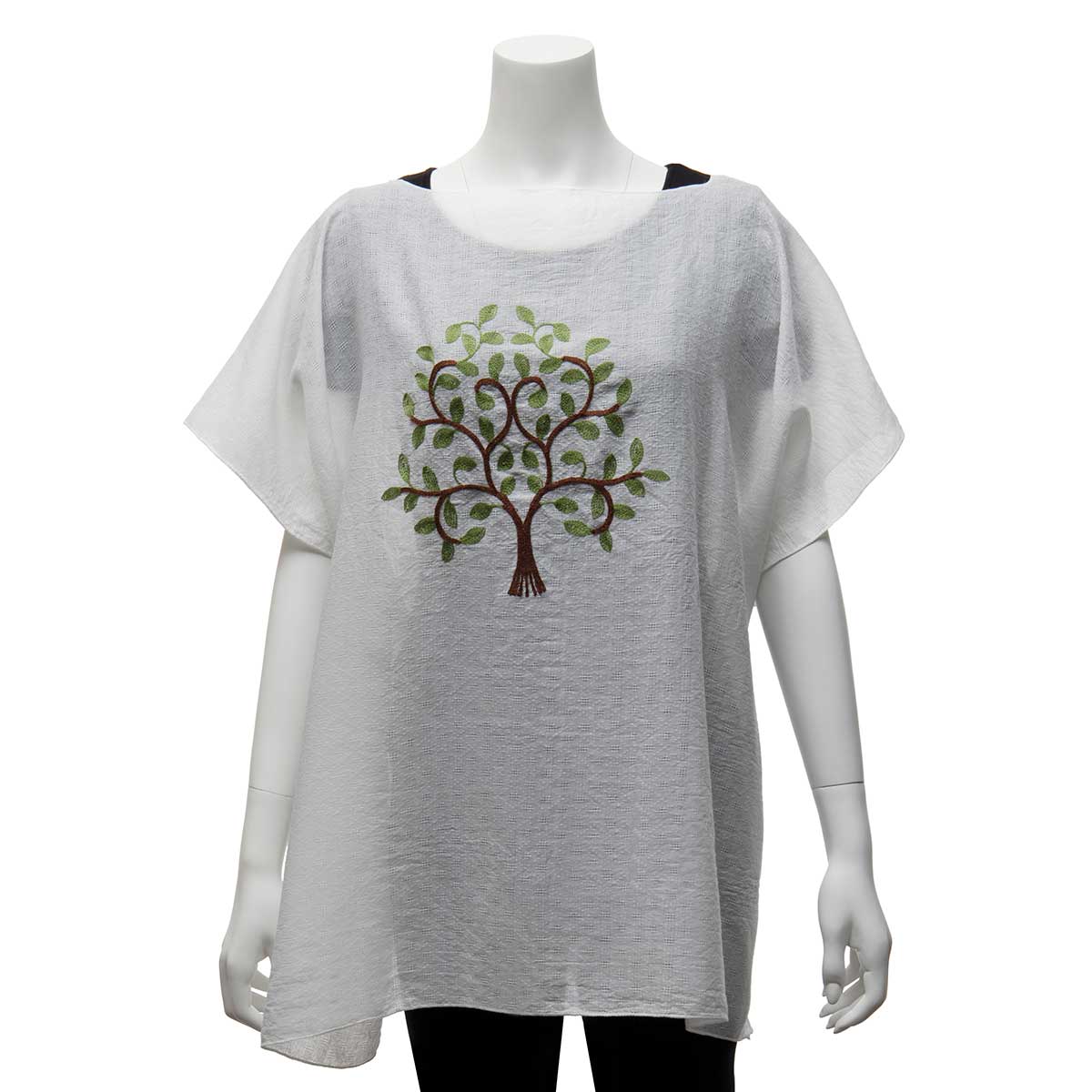 b50 TUNIC LAUREL TREE WHITE 33IN X 29IN ONE SIZE FITS MOST POLYE