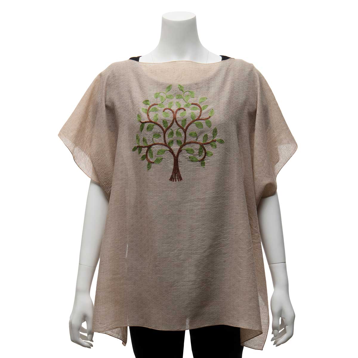 b50 TUNIC LAUREL TREE CREAM 33IN X 29IN ONE SIZE FITS MOST POLYE