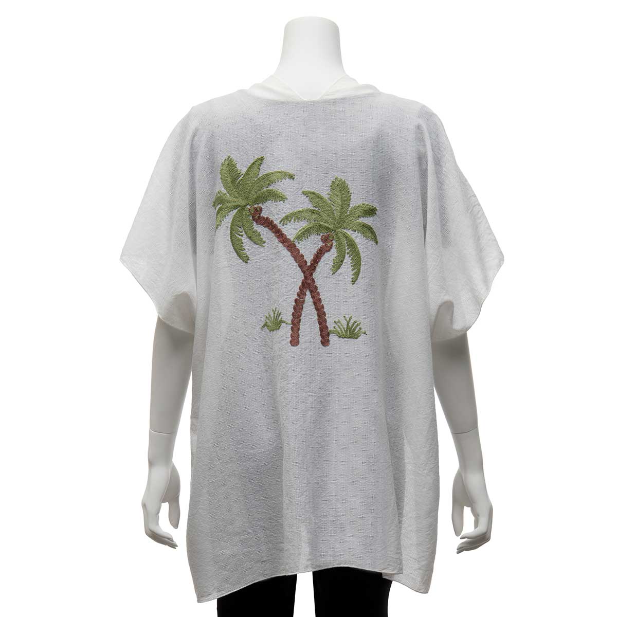 b50 TUNIC PALM TREE WHITE 63IN X 29IN ONE SIZE FITS MOST POLYEST