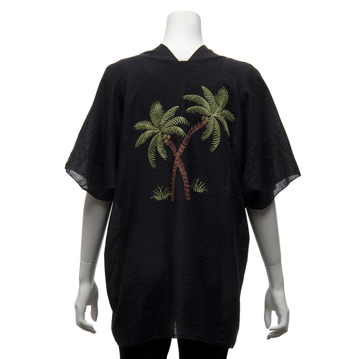 b50 TUNIC PALM TREE BLACK 63IN X 29IN ONE SIZE FITS MOST POLYEST
