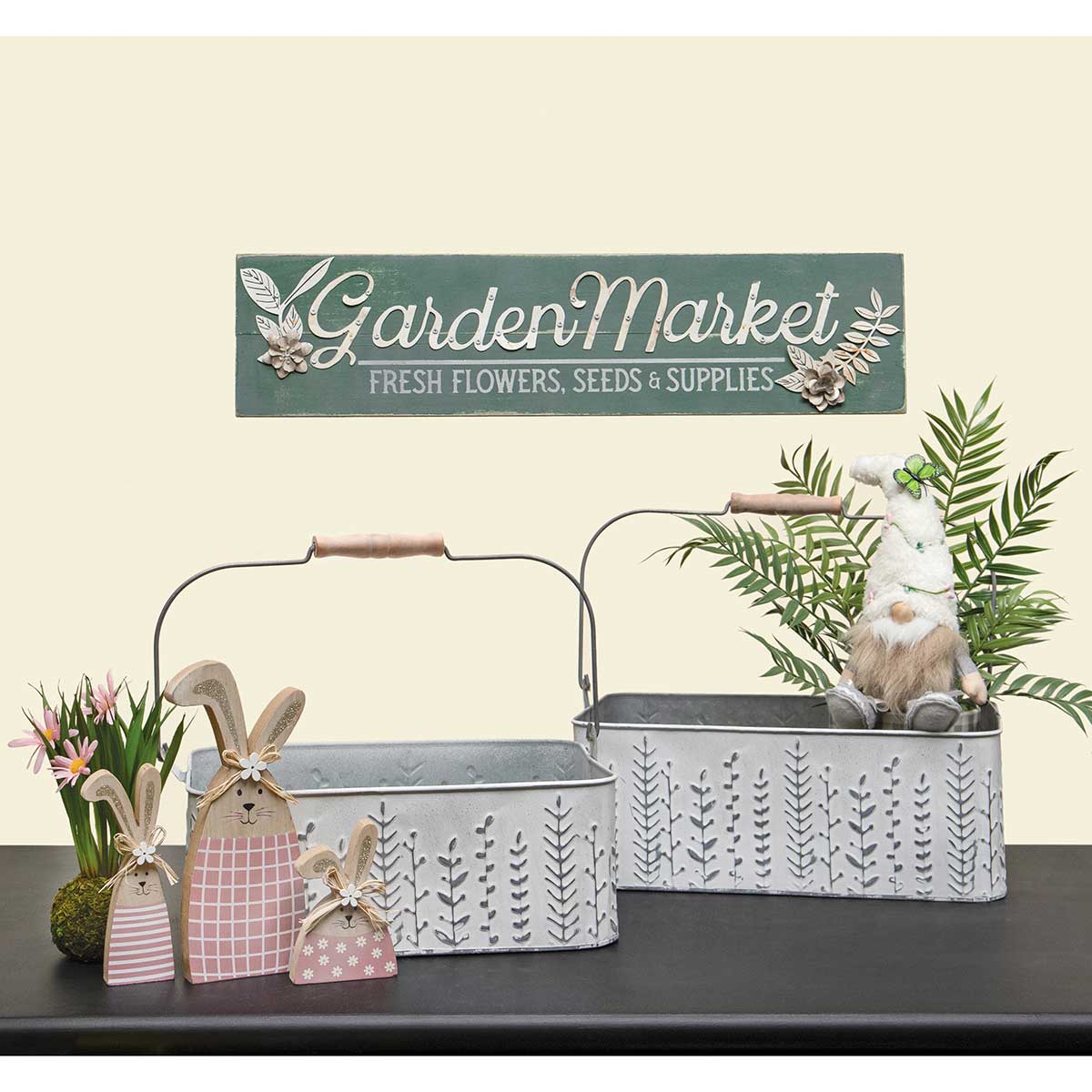 b70 SIGN GARDEN MARKET 23.75IN X 6IN WOOD/METAL - Click Image to Close