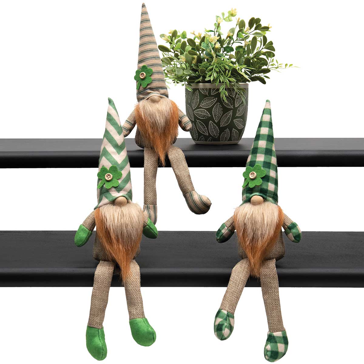 b70 GNOME SHAMROCK LEGS 3 ASSORTED 3.75IN X 2.5IN X 13.5IN - Click Image to Close