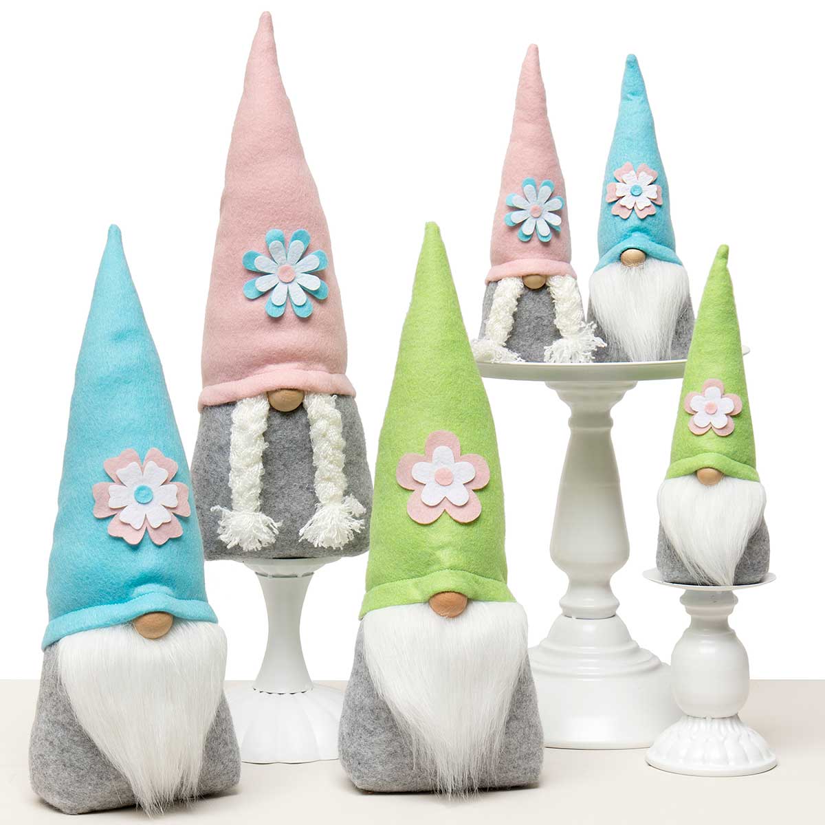 !Flower Power Gnome Trio with Wood Nose 16" Large