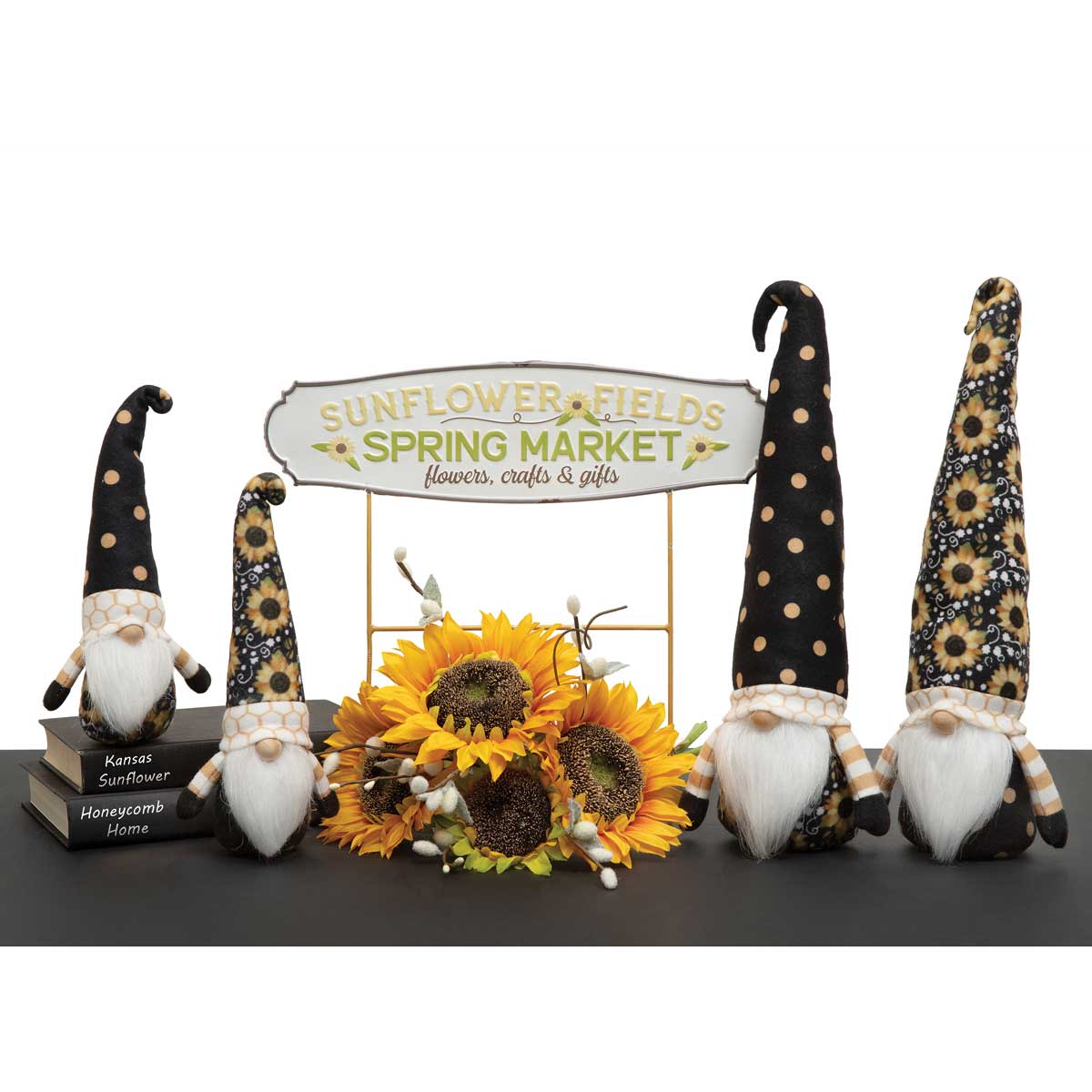 b50 SIGN SUNFLOWER FIELDS WITH STAKES 14IN X 4IN METAL - Click Image to Close