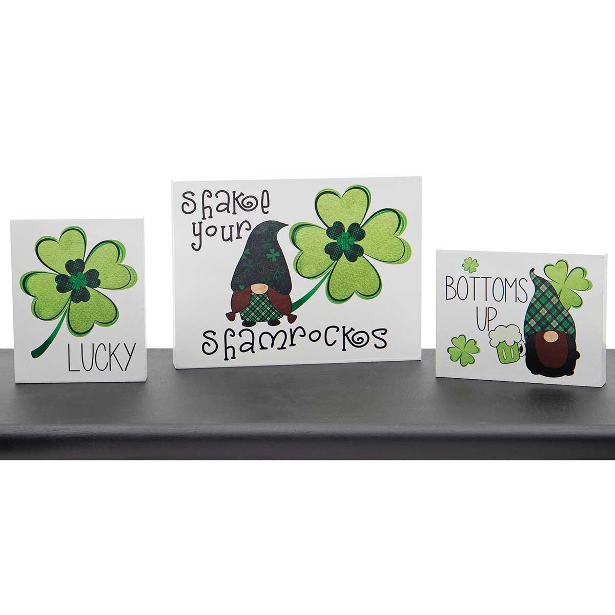 b70 BLOCK SHAKE YOUR SHAMROCKS 8IN X 1IN X 6IN - Click Image to Close