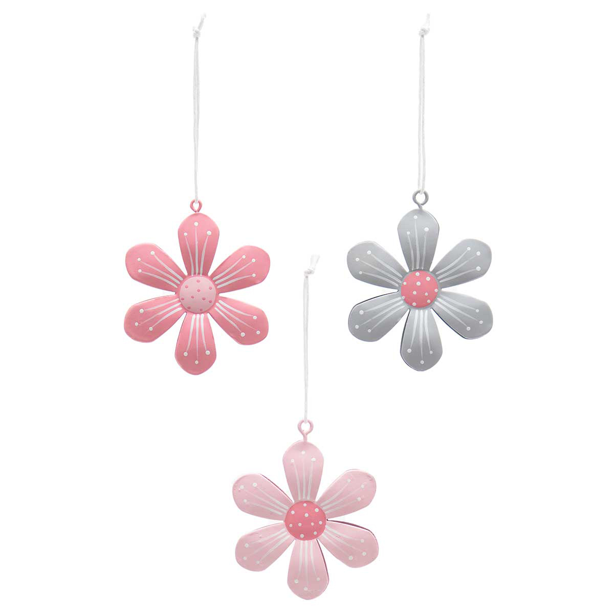 !Flower Metal Ornament with String Hanger