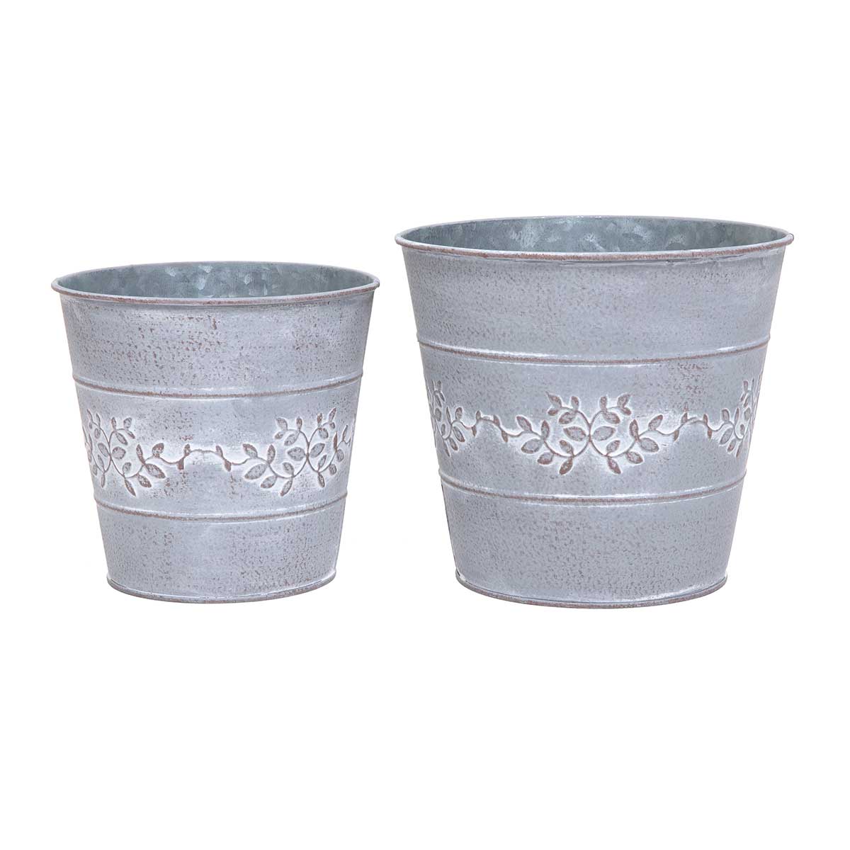 BUCKET PRIVET GREY SMALL 6IN X 5.5IN METAL - Click Image to Close