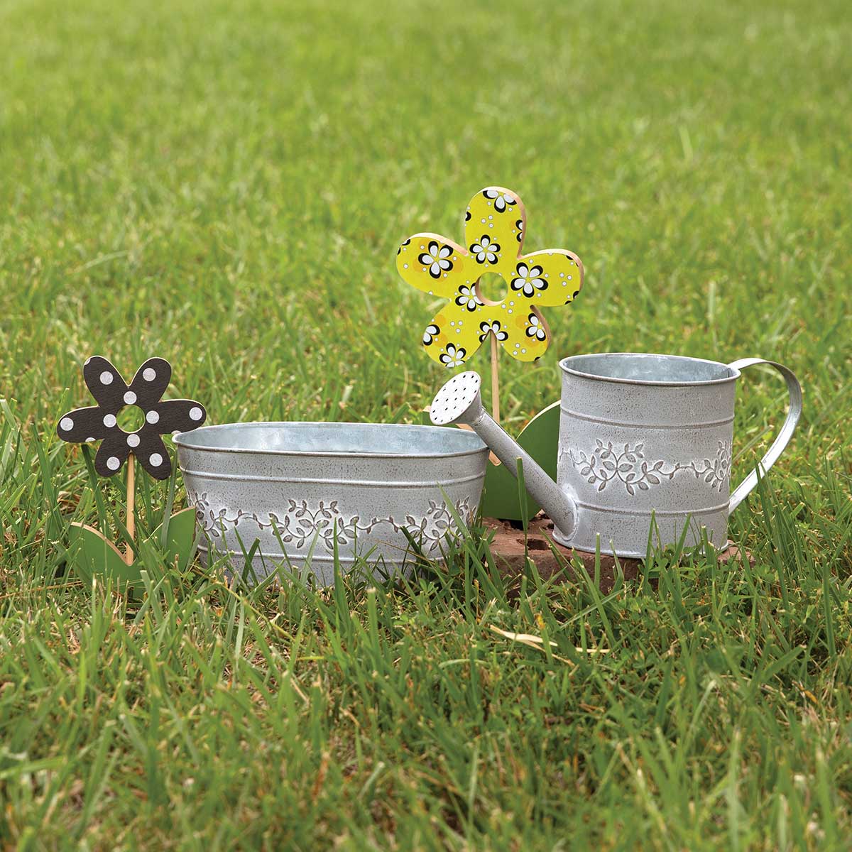 WATERING CAN PRIVET GREY 12.25IN X 5.25IN X 5.25IN METAL - Click Image to Close