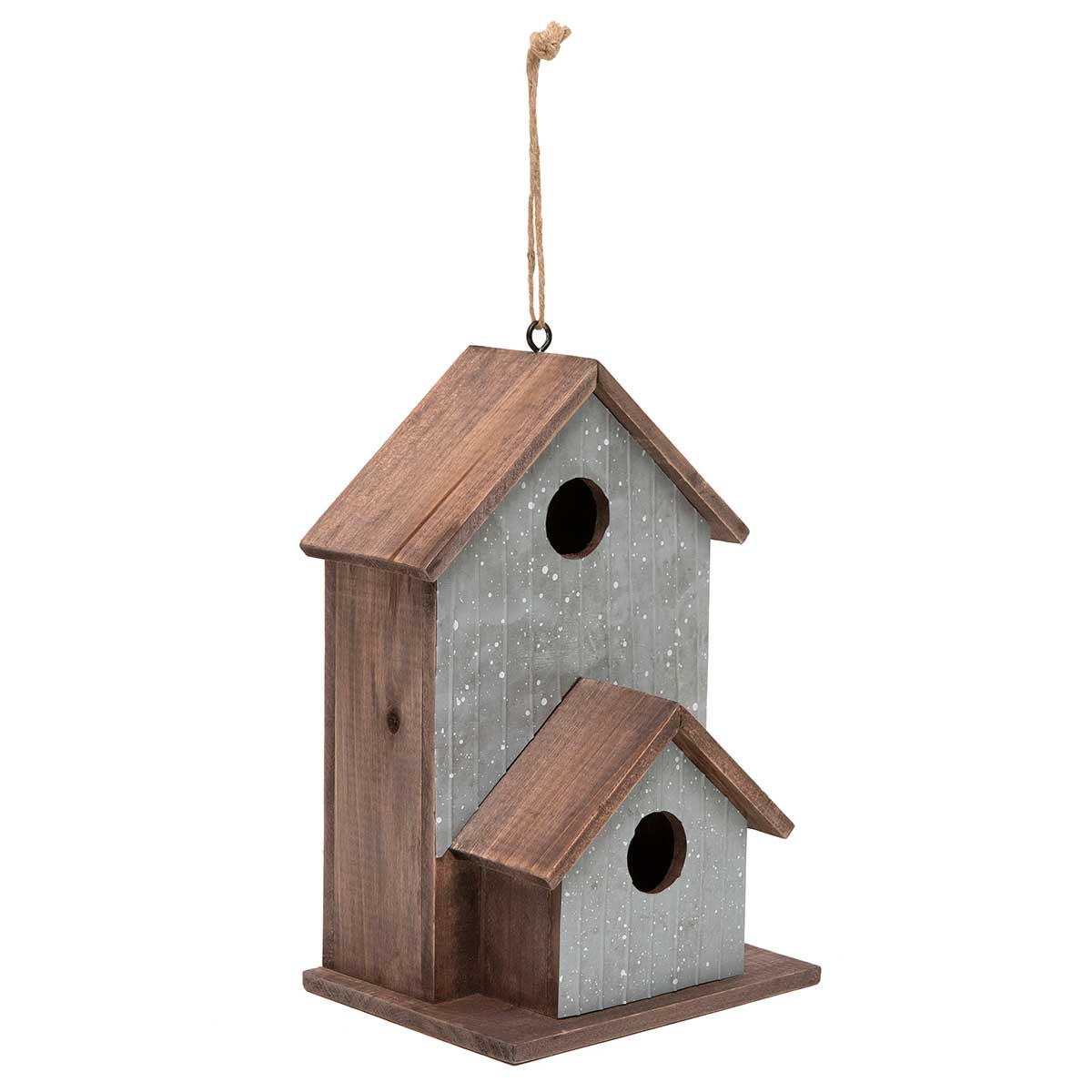BIRDHOUSE COUNTRY RIBBED 7.25IN X 5IN X 10IN METAL/WOOD