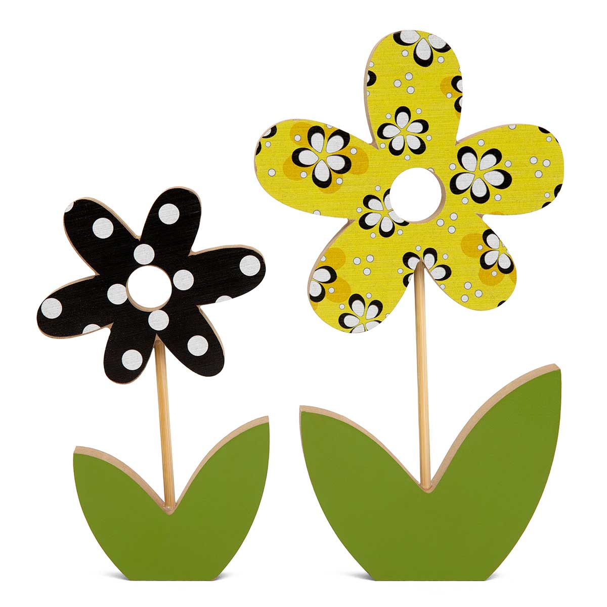 b50 SIT-A-BOUT DAISY FLOWER LARGE 5.5IN X .75IN X 10IN WOOD - Click Image to Close