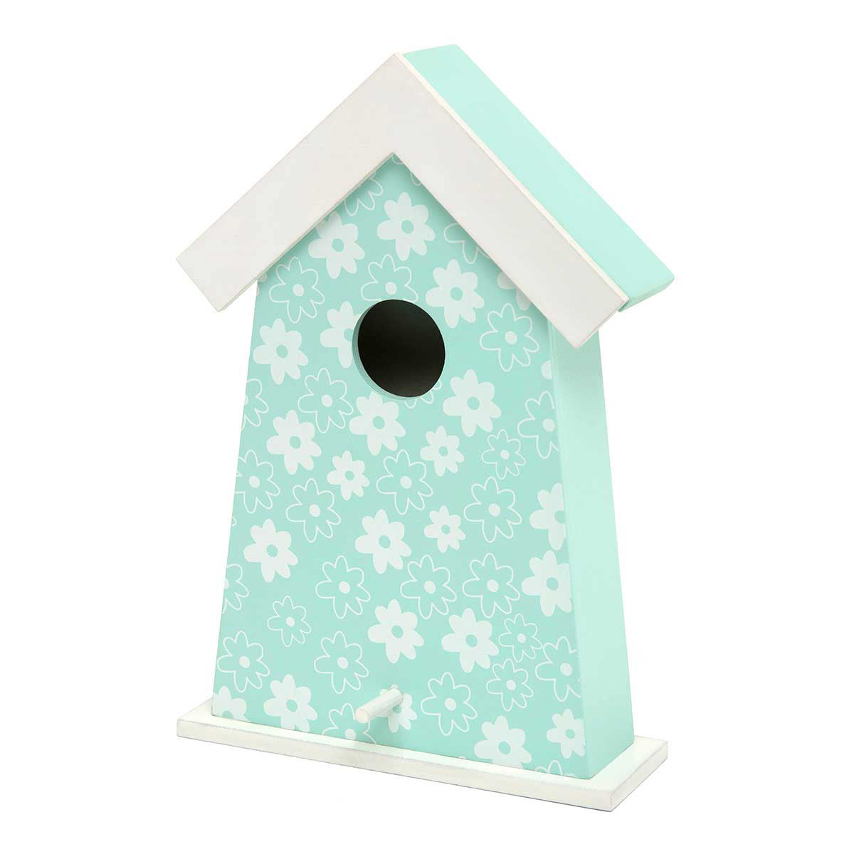 b50 BIRDHOUSE BLUE MEADOW FLORAL 5.75IN X 2.75IN X 8.5IN WOOD - Click Image to Close