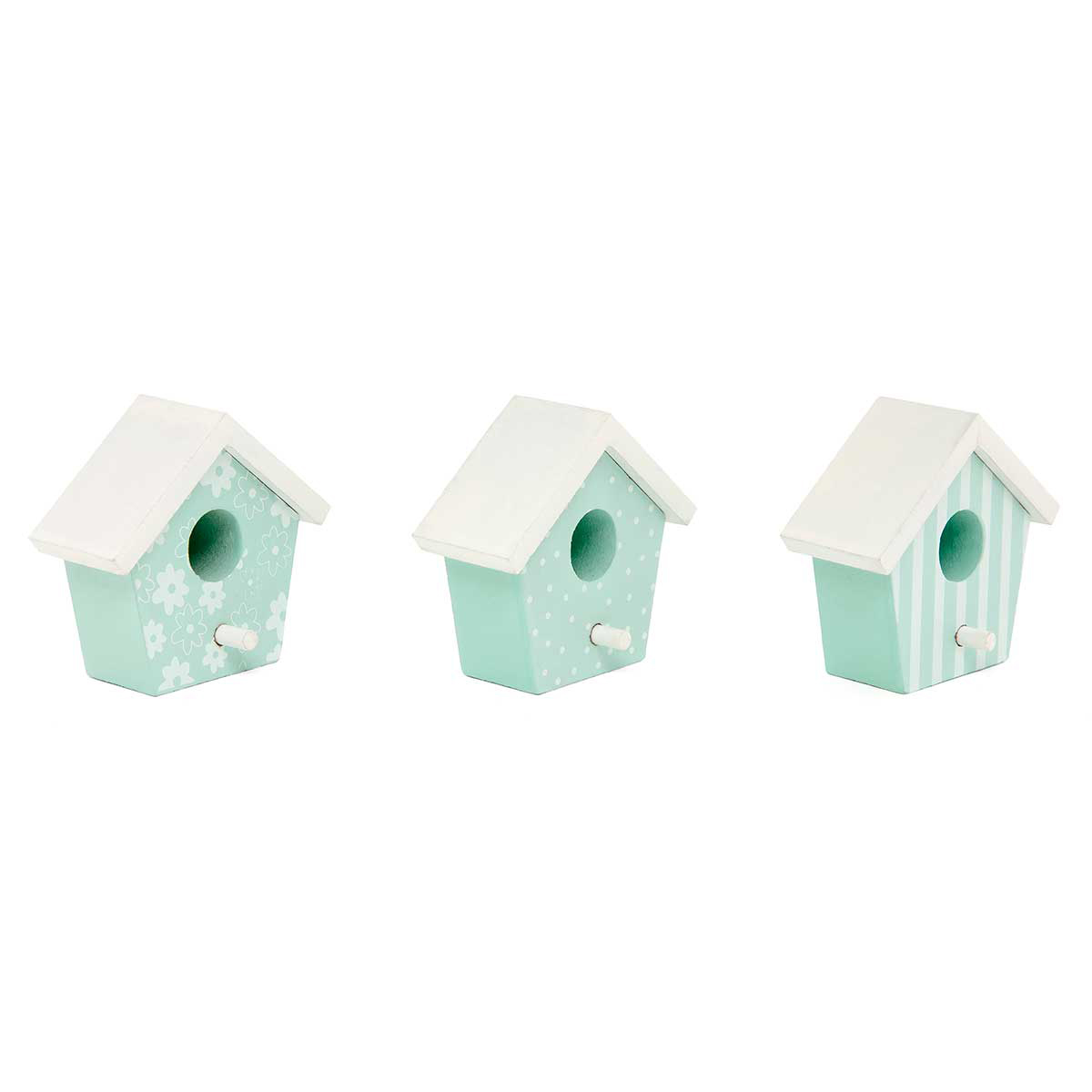 b50 SIT-A-BOUT BIRDHOUSE 3ASSORTED 2.25IN X 1.25IN X 2.25IN WOOD