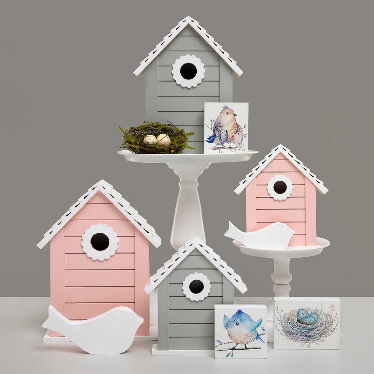 b50 BIRDHOUSE SLAT GREY SMALL 6IN X 1.5IN X 7IN WOOD - Click Image to Close