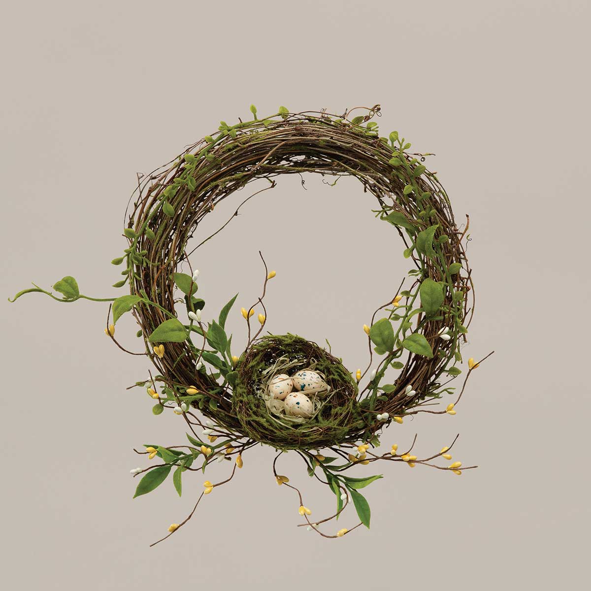 WREATH TWIG WITH NEST 8.5IN X 12IN TWIG/WOOD - Click Image to Close