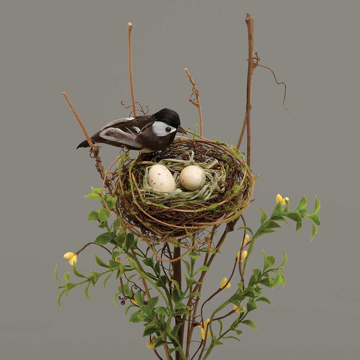 SPRAY TWIG WITH NEST 7IN X 21IN - Click Image to Close