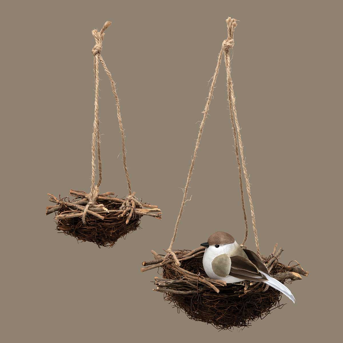 TWIG NEST HANGING LARGE 7.5IN X 2.5IN TWIG/WOOD - Click Image to Close