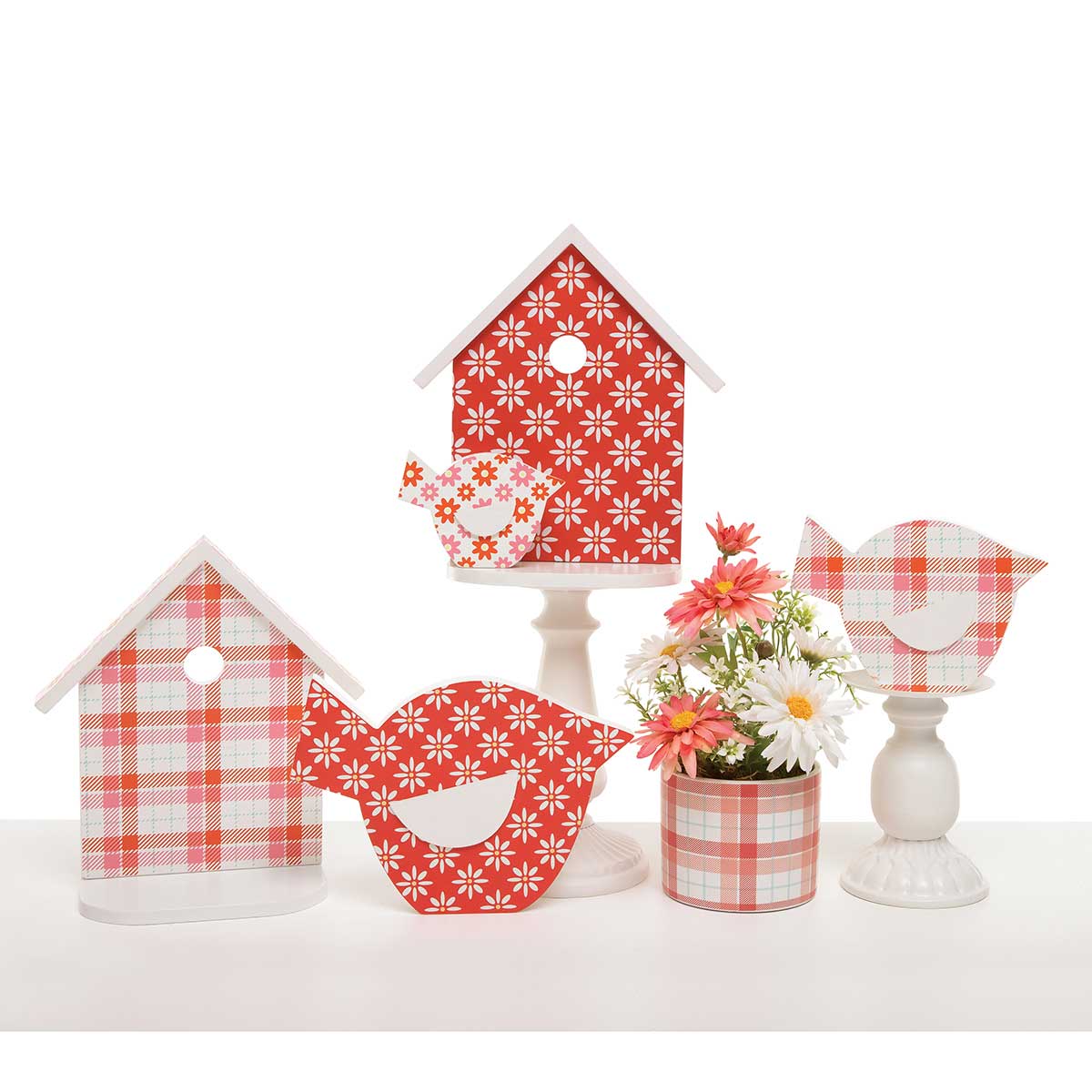 CORAL FAIR WOOD CHICKADEE SIT-A-BOUT CORAL/WHITE FLORAL