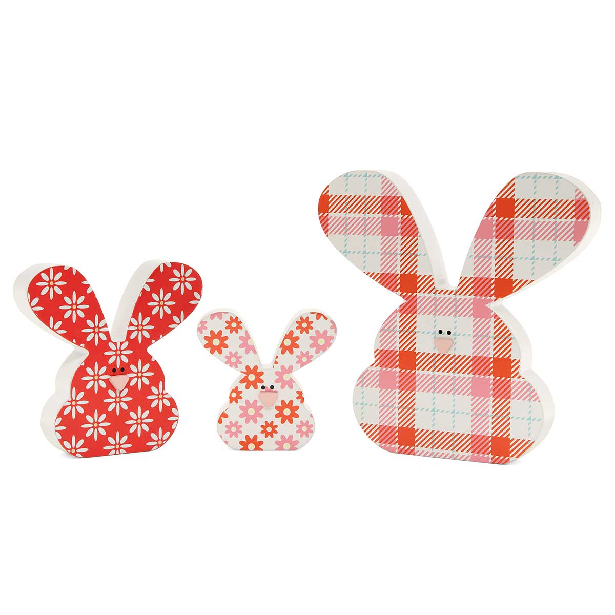 CORAL FAIR WOOD BUNNY SIT-A-BOUT CORAL/WHITE FLORAL