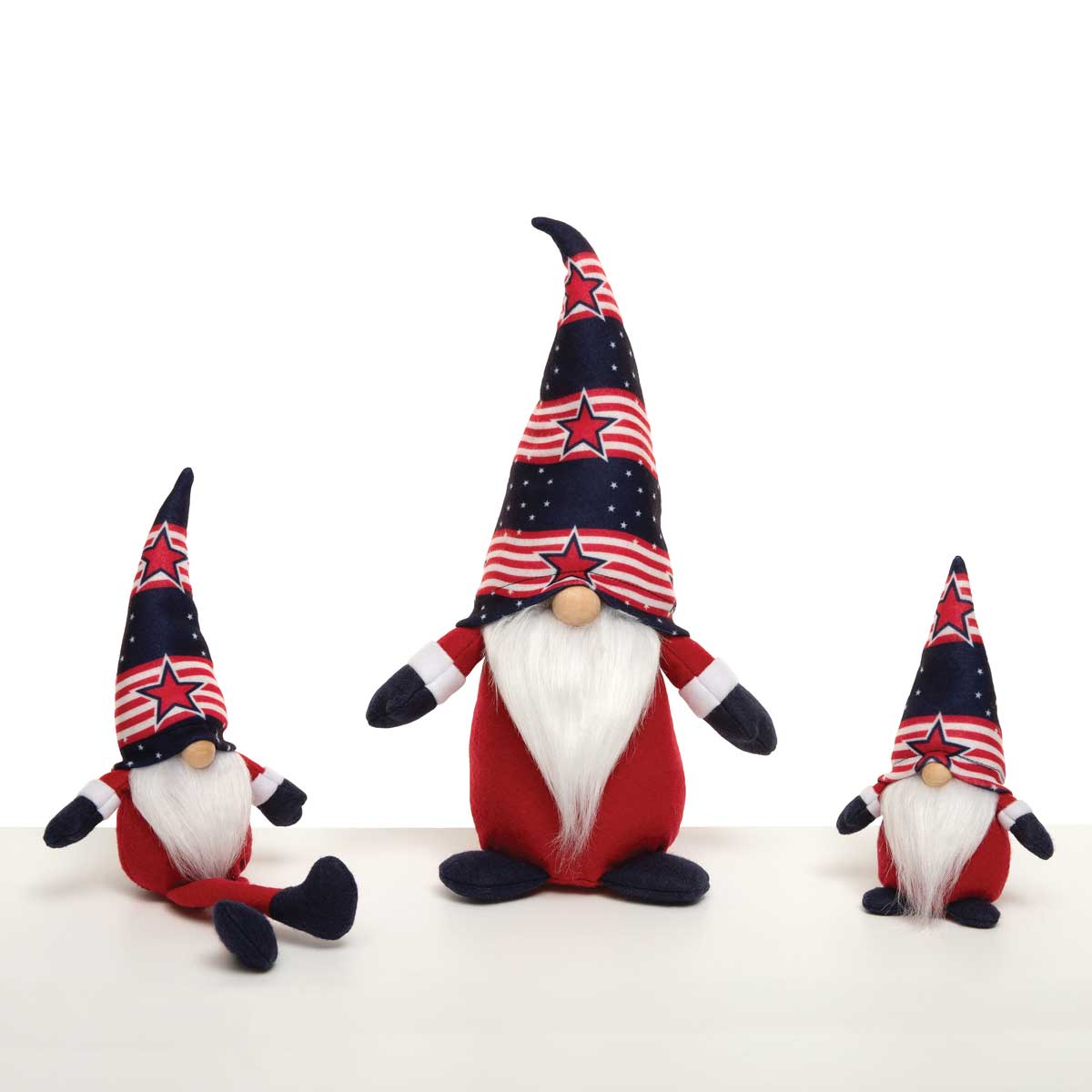 b50 AMERICA STRIPE GNOME RED/WHITE/BLUE WITH WIRED HAT,
